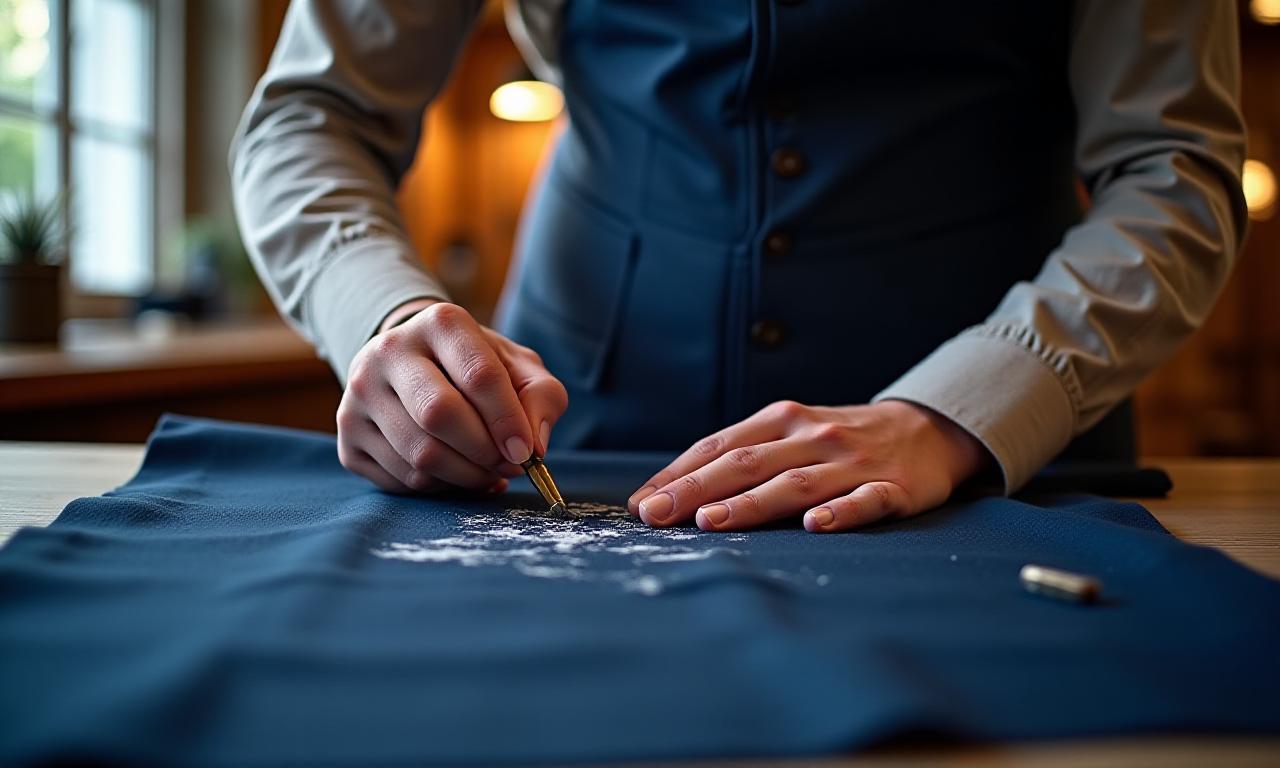 Krawiec pracujący nad garniturem